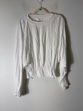 NWT Mustard Seed White Long Sleeve Top Sz L